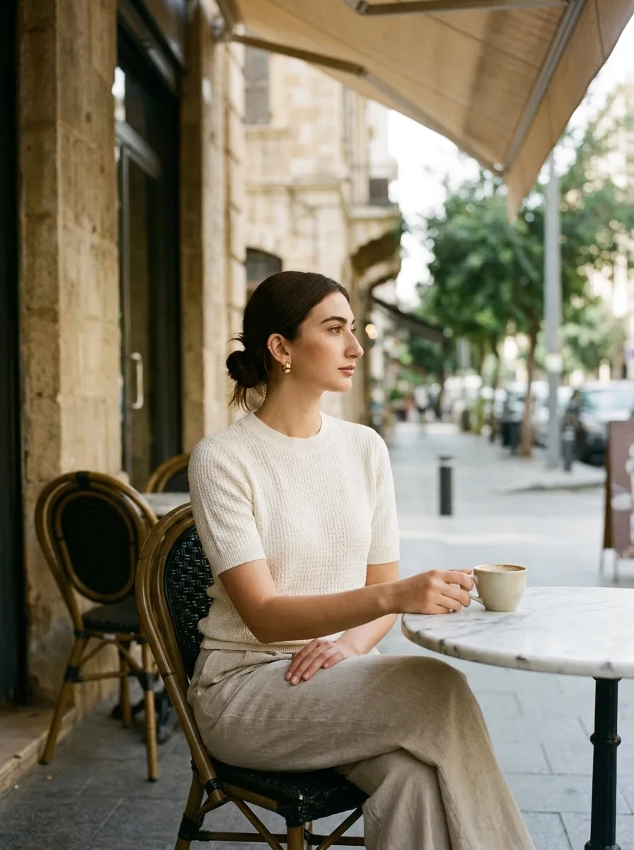 Hind top — Fine-knit top, ivory